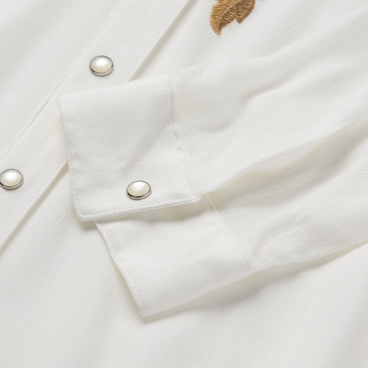 Embroidered Crepe Shirt