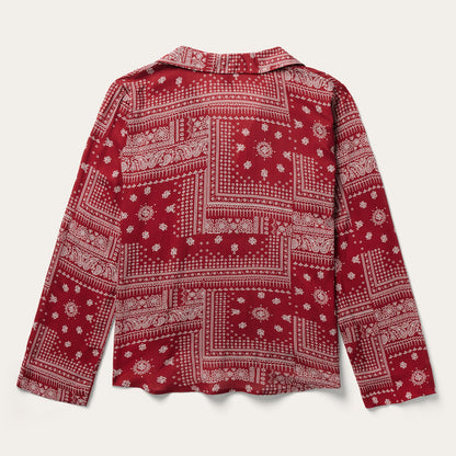 Red Bandana Patchwork Blouse
