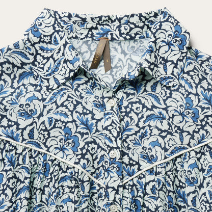 Indigo Tapestry Print Blouse