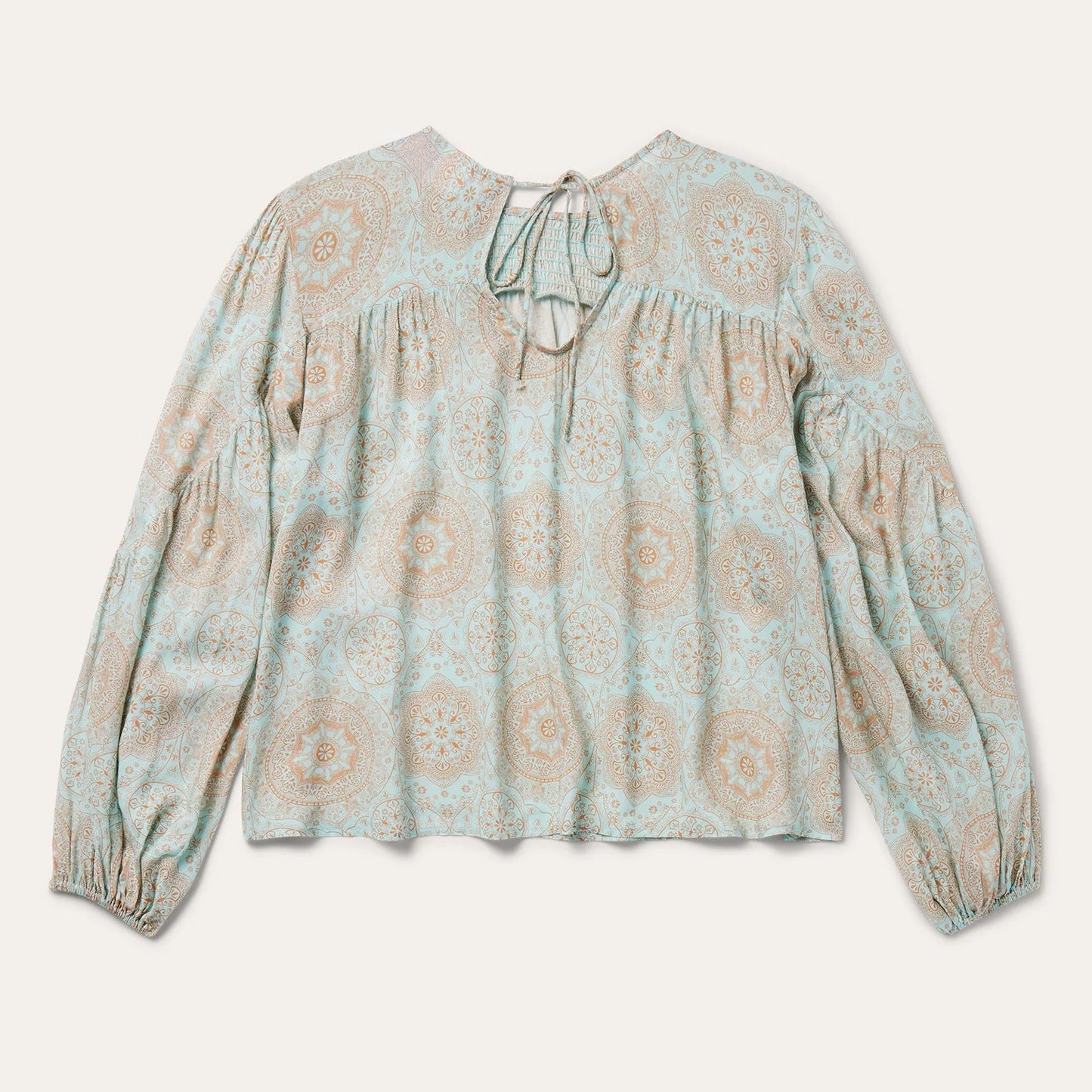 Mandala Print Peasant Blouse