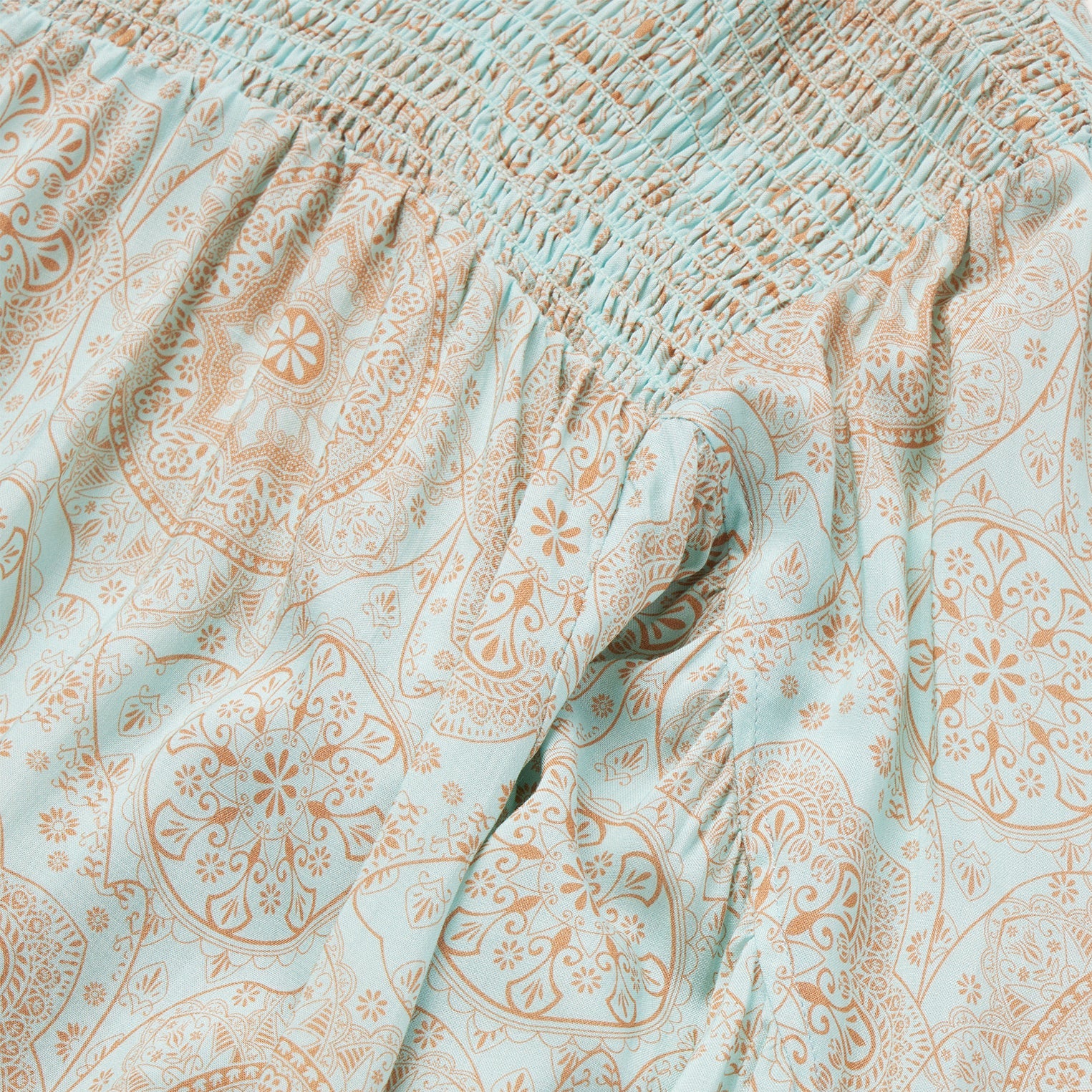 Mandala Print Peasant Blouse