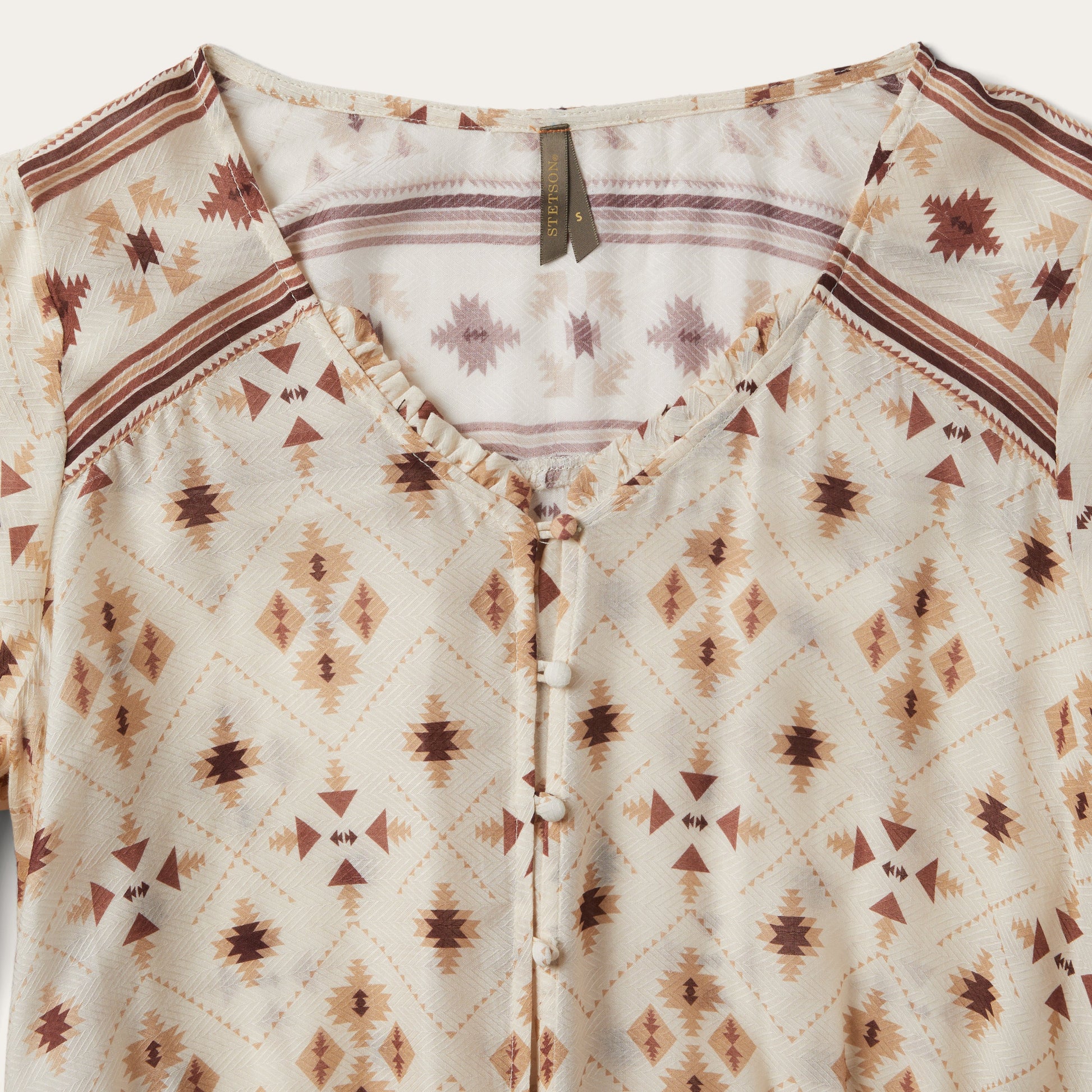 Gaucho Print Herringbone Blouse