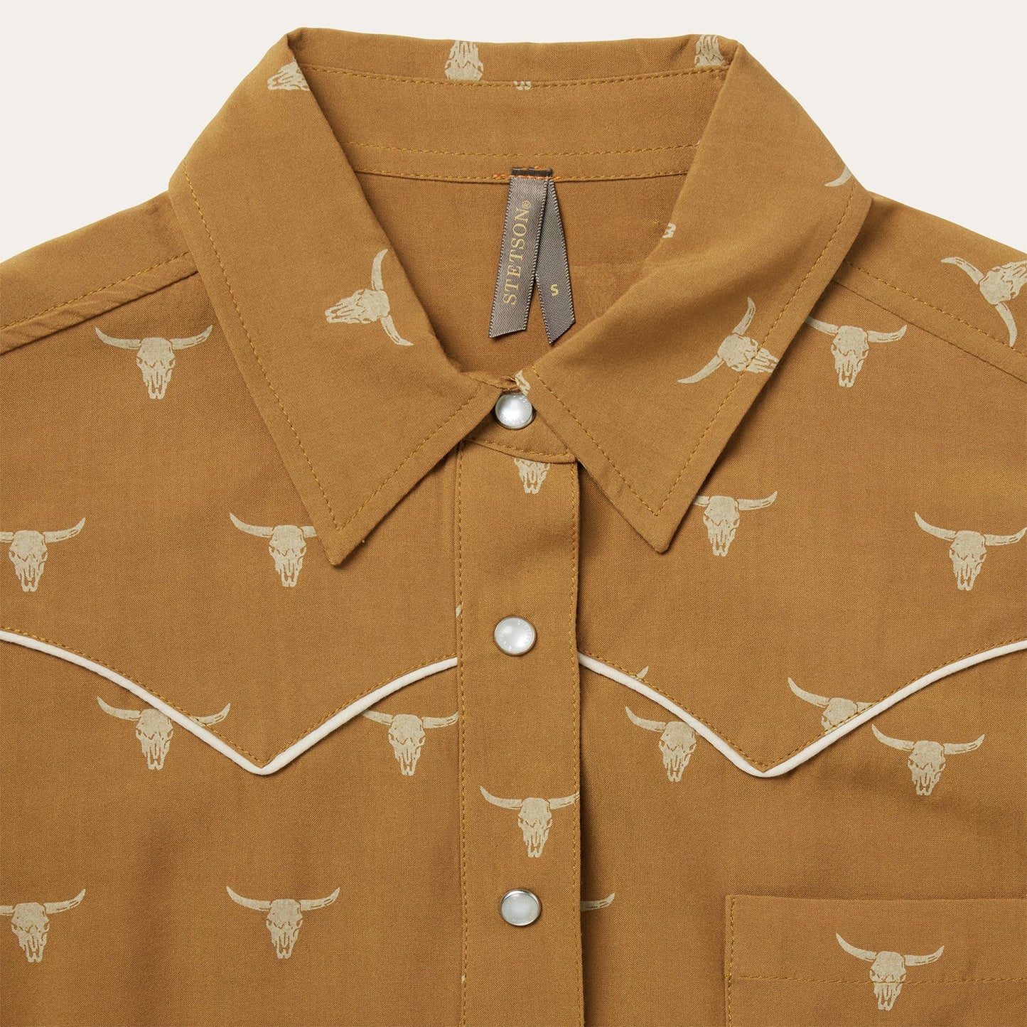 Mojave Longhorn Print Snap Western Shirt