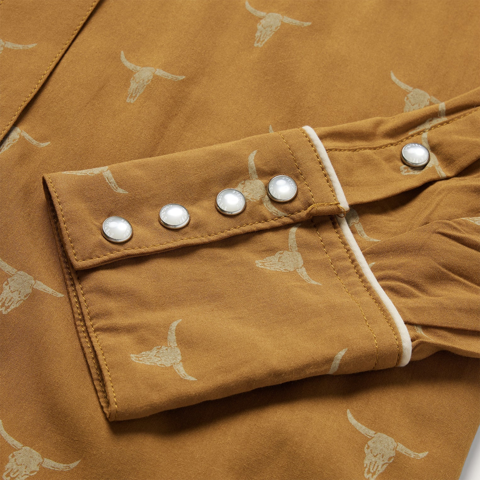 Mojave Longhorn Print Snap Western Shirt