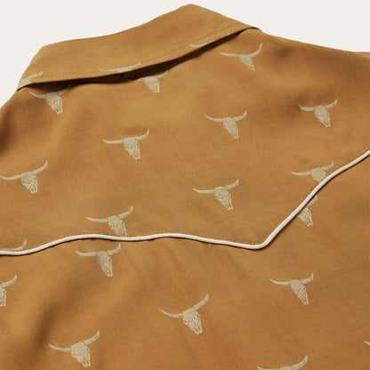 Mojave Longhorn Print Snap Western Shirt