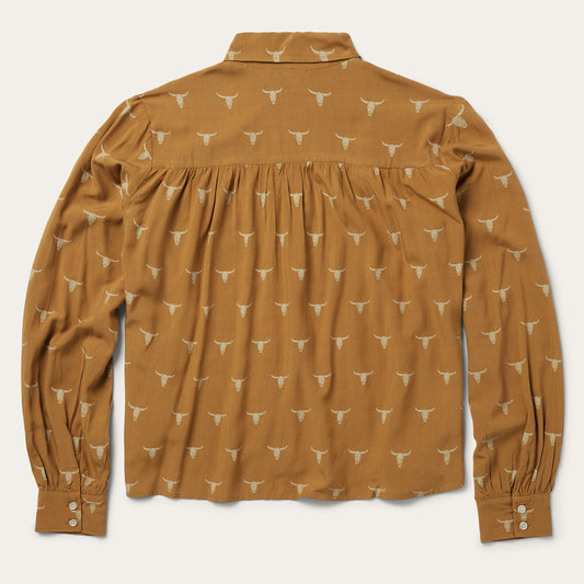 Mojave Longhorn Print Poet Blouse