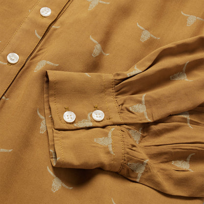 Mojave Longhorn Print Poet Blouse