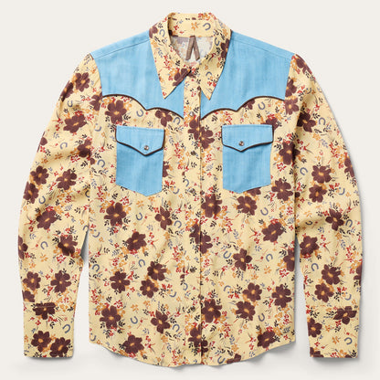 Vintage Floral Print Western Shirt