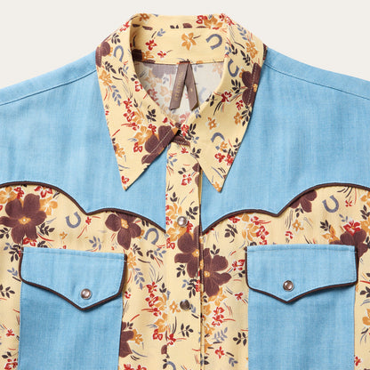 Vintage Floral Print Western Shirt