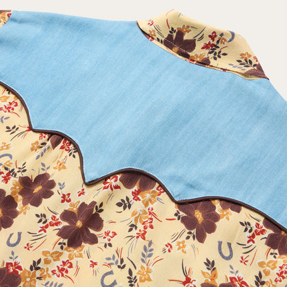 Vintage Floral Print Western Shirt