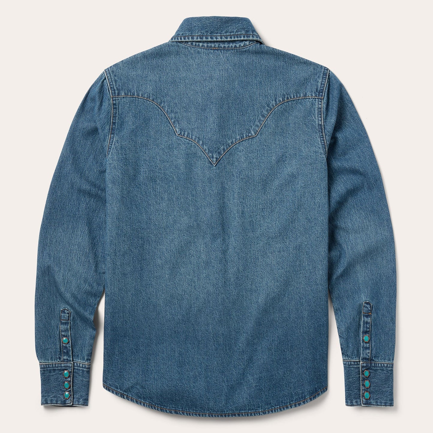 Turquoise Snap Western Denim Shirt