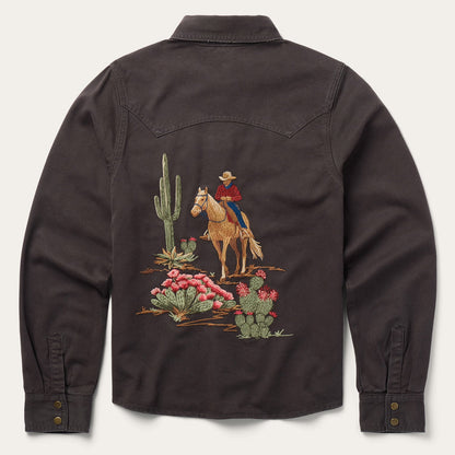 Desert Scene Embroidered Western Shirt
