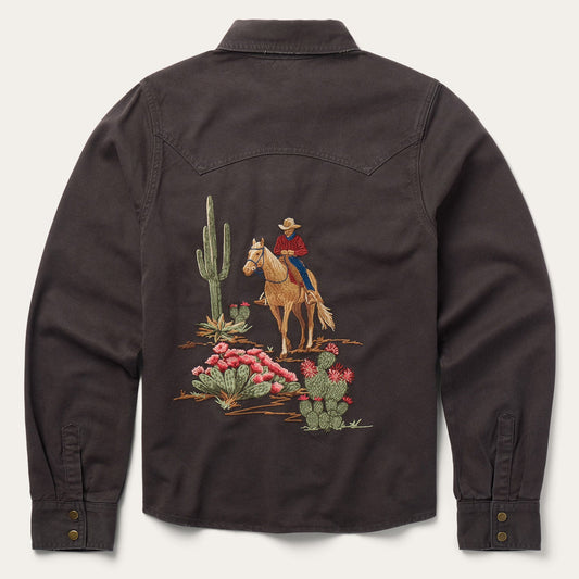 Desert Scene Embroidered Western Shirt