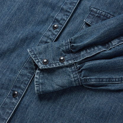 Embroidered Denim Crop Top
