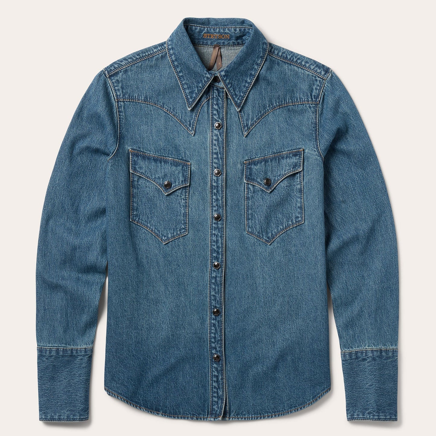 Chocolate Snap Western Denim Shirt