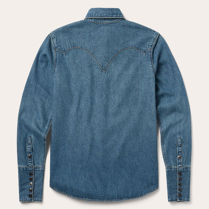 Chocolate Snap Western Denim Shirt