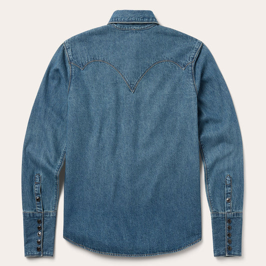 Chocolate Snap Western Denim Shirt