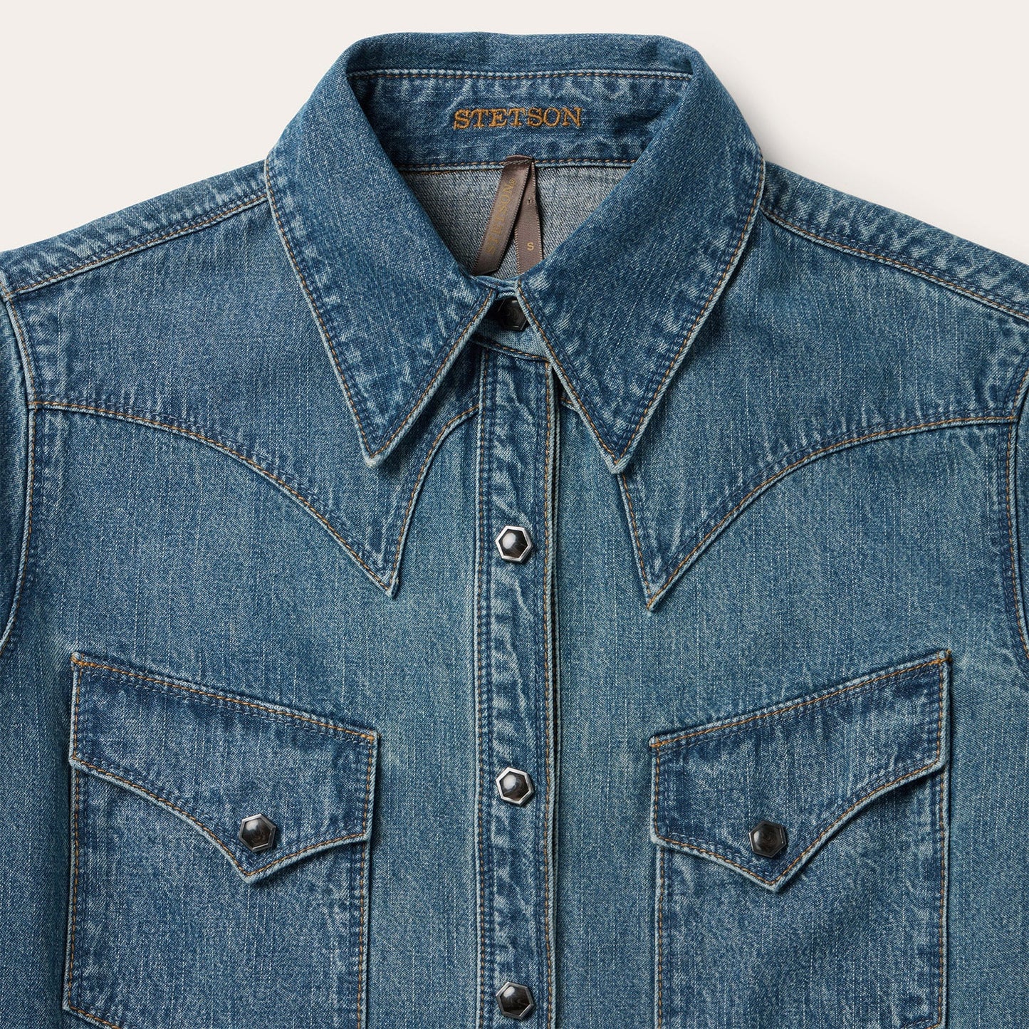 Chocolate Snap Western Denim Shirt
