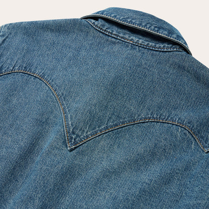 Chocolate Snap Western Denim Shirt