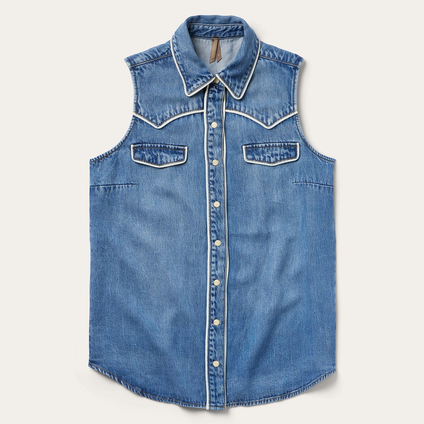 Sleeveless Denim Western Shirt