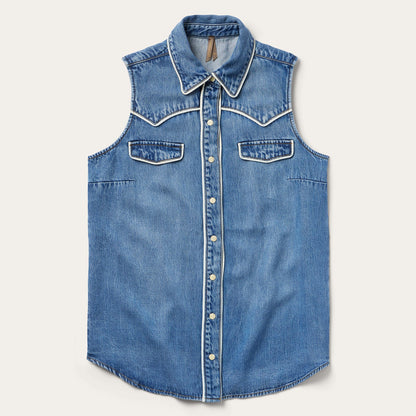 Sleeveless Denim Western Shirt
