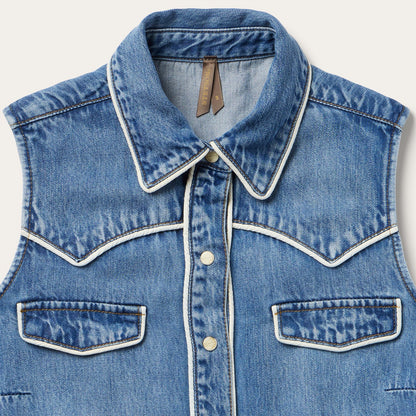 Sleeveless Denim Western Shirt