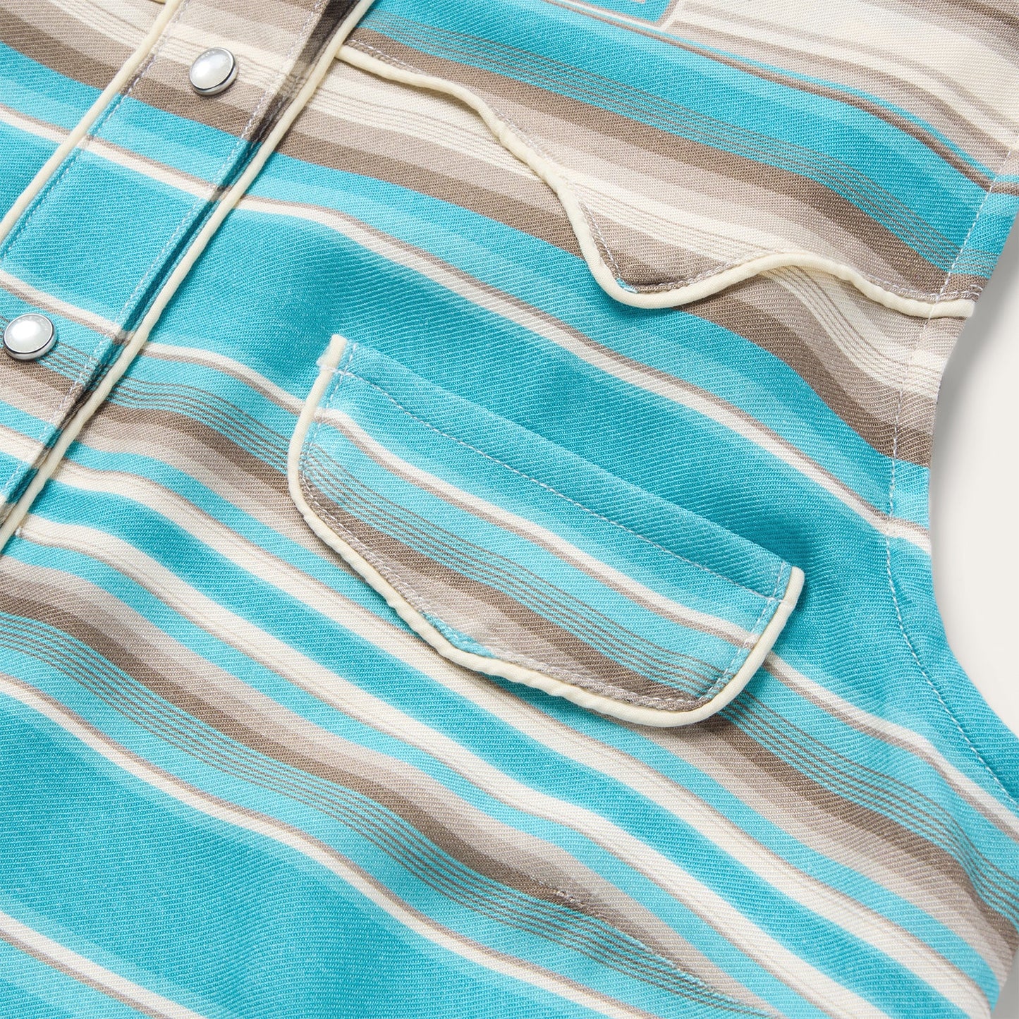 Turquoise Serape Print Sleeveless Shirt