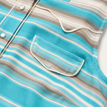 Turquoise Serape Print Sleeveless Shirt