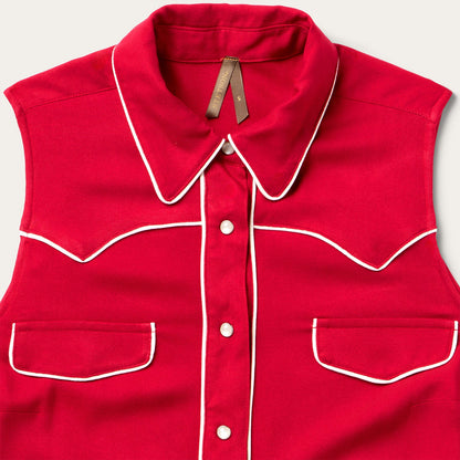 Sleeveless Retro Western Shirt