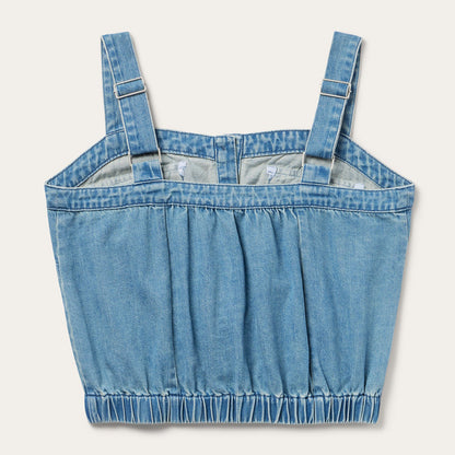 Button Front Denim Tank Top