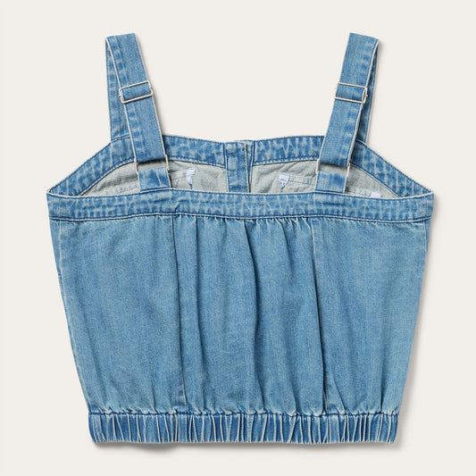 Button Front Denim Tank Top