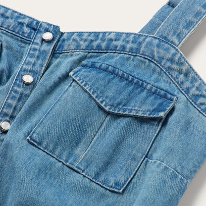 Button Front Denim Tank Top