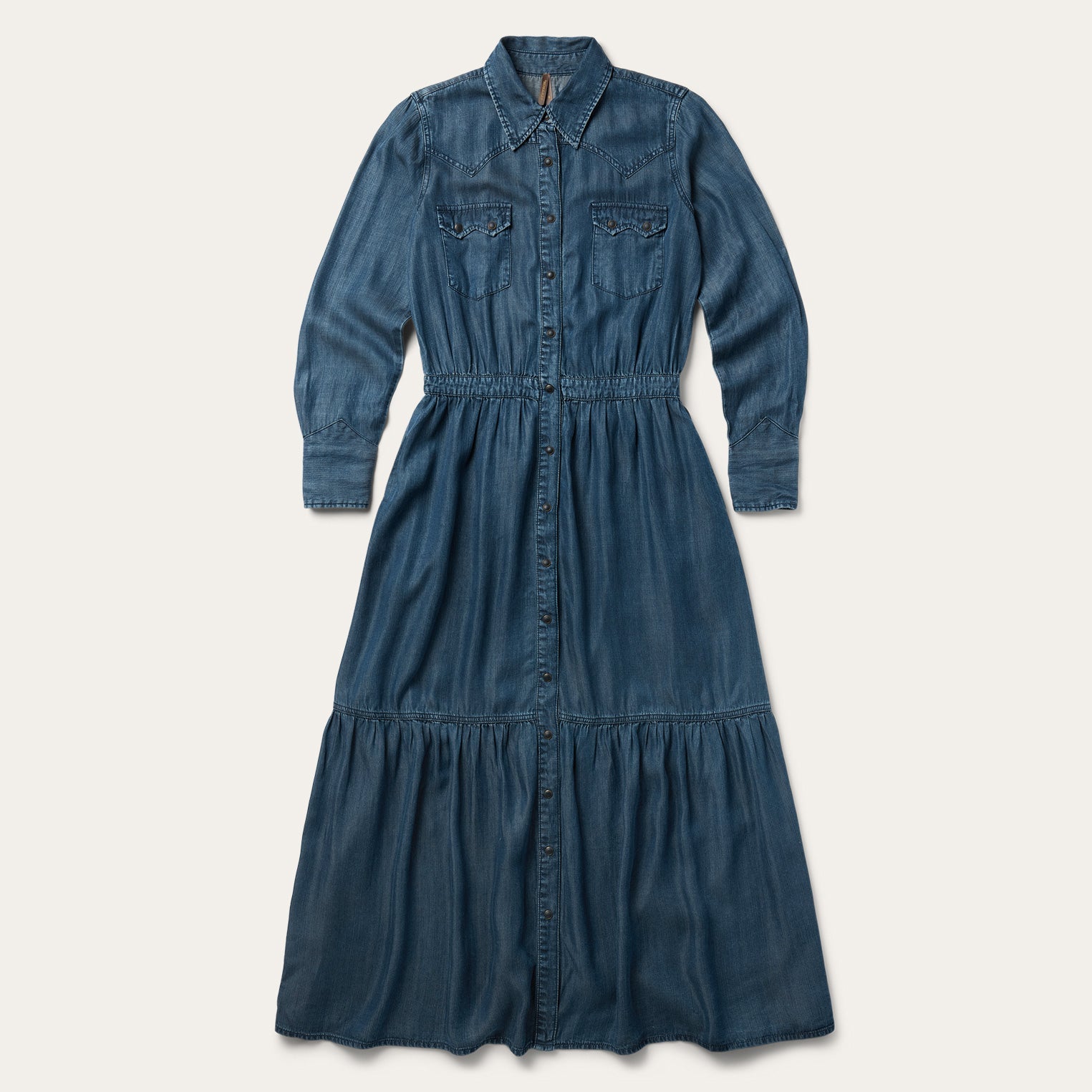 Western Denim Maxi Dress