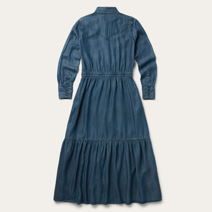 Western Denim Maxi Dress