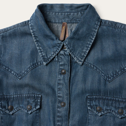 Western Denim Maxi Dress