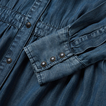 Western Denim Maxi Dress