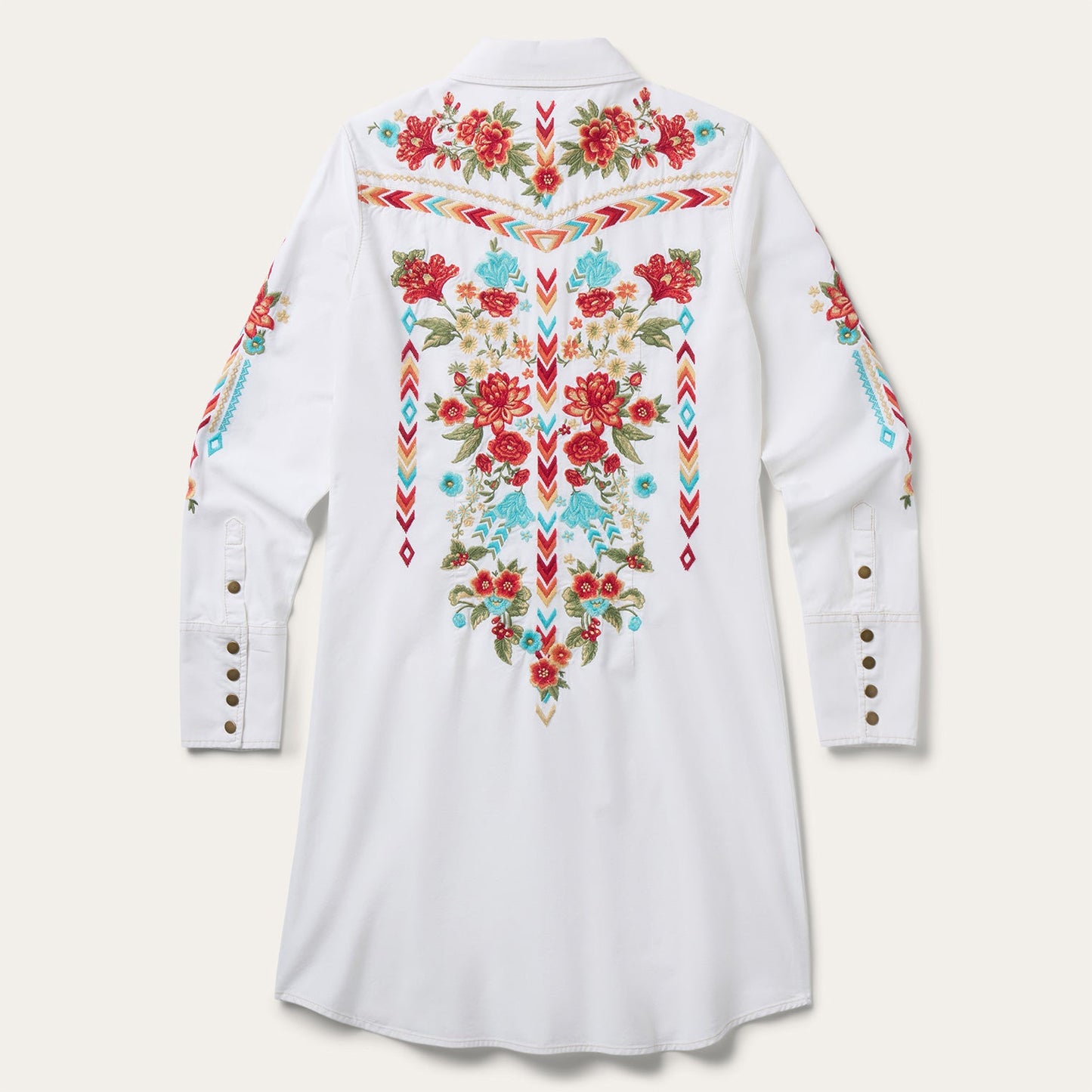Embroidered Denim Dress