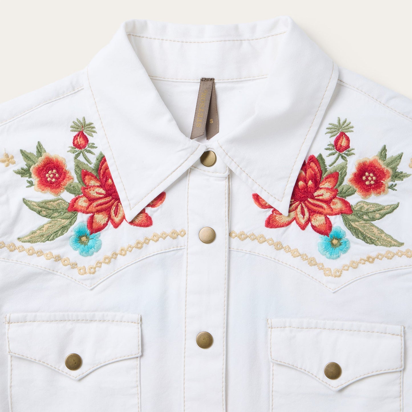 Embroidered Denim Dress