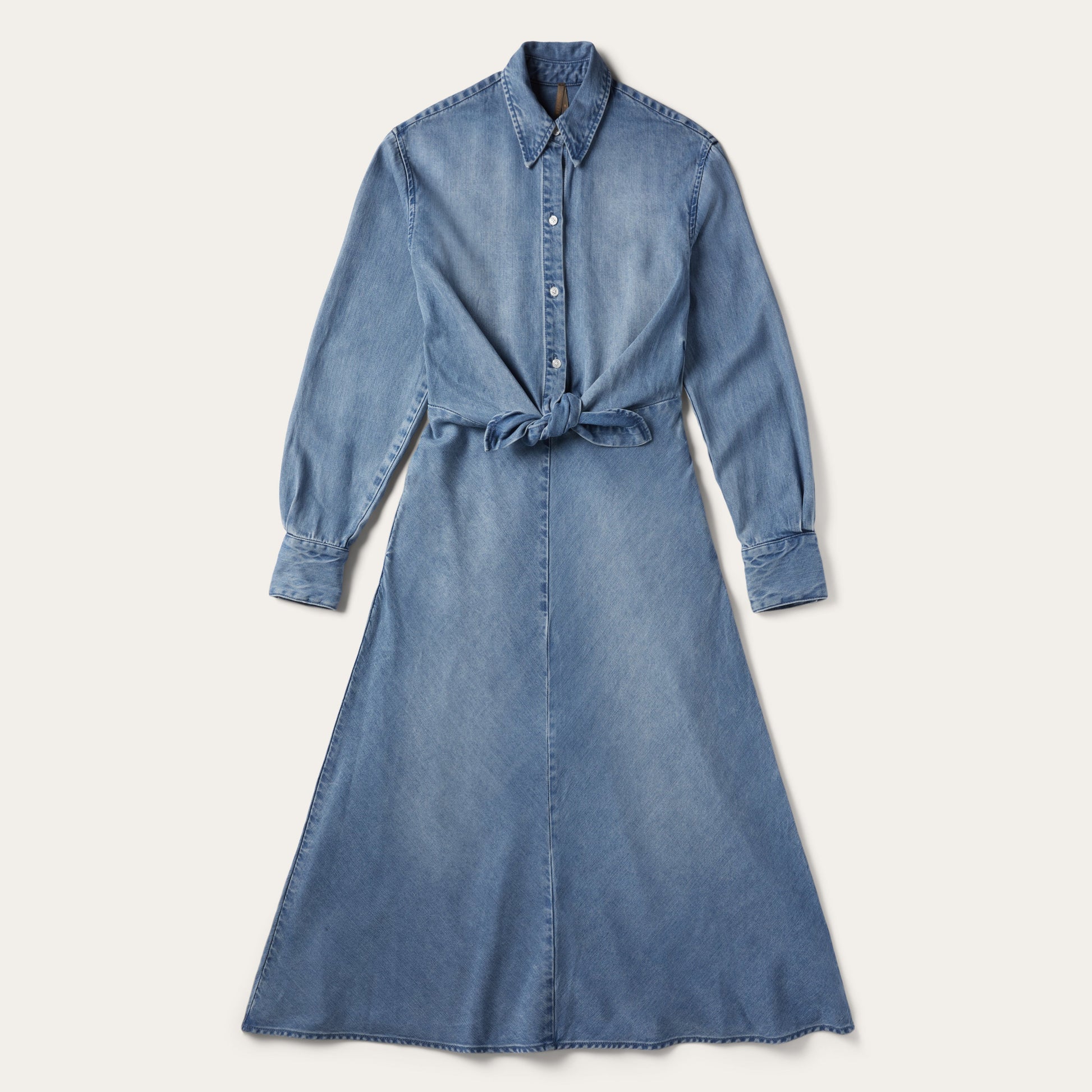 Denim Tie-Front Dress