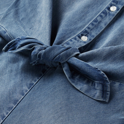 Denim Tie-Front Dress