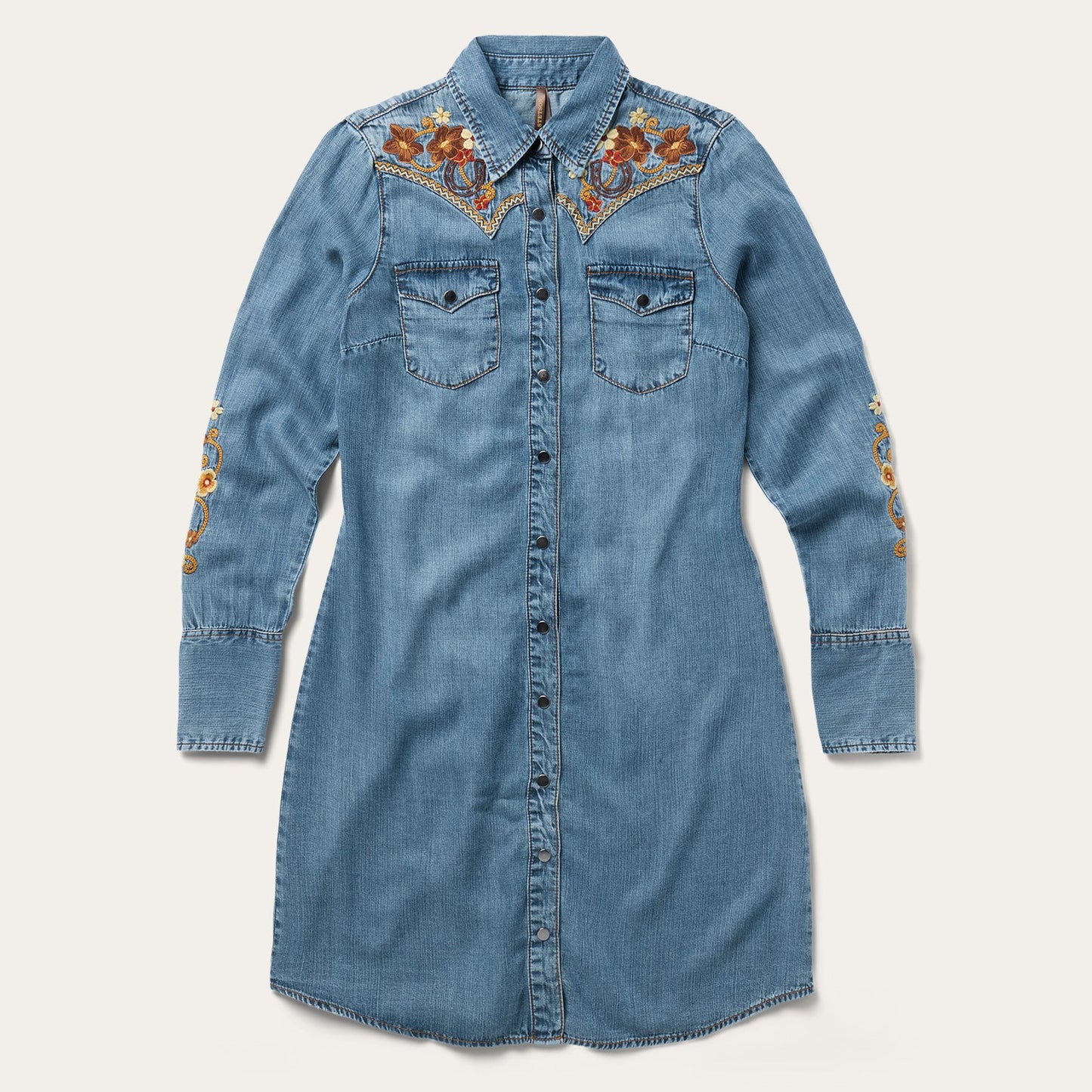 Embroidered Western Shirt Dress
