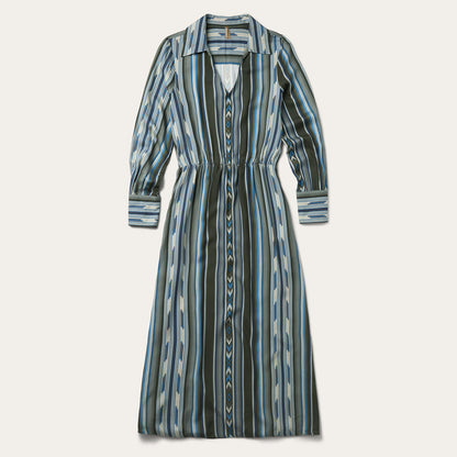 Olive Serape Print Western Dress