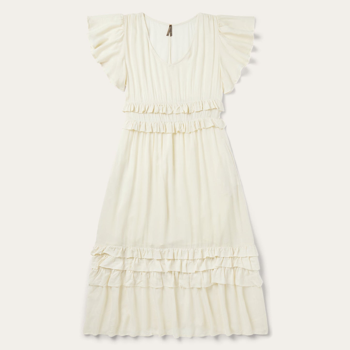 Cream Herringbone Dress