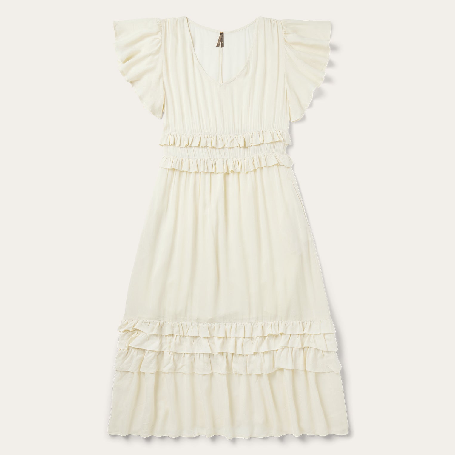 Cream Herringbone Dress