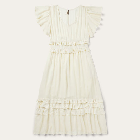 Cream Herringbone Dress