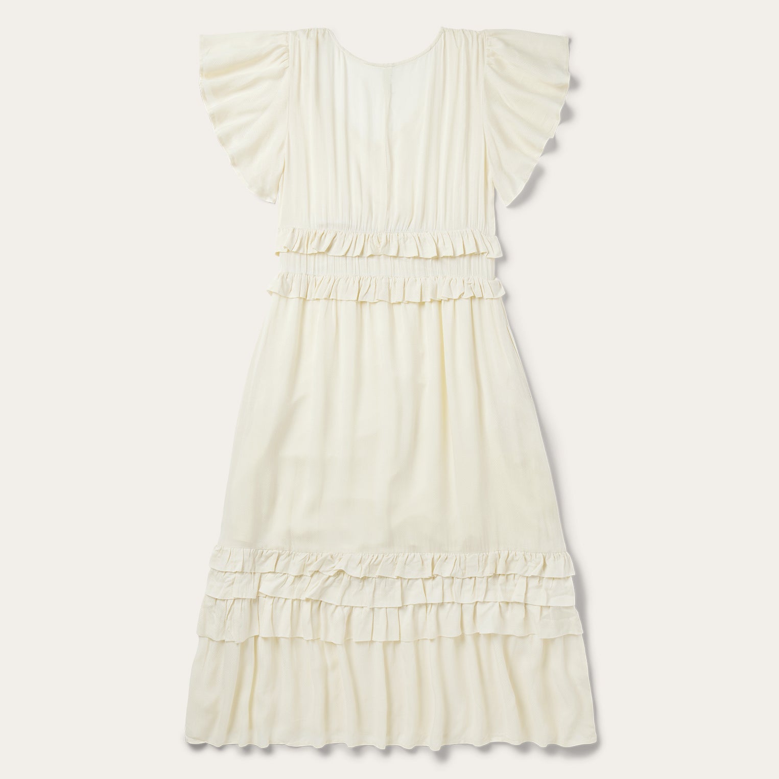 Cream Herringbone Dress