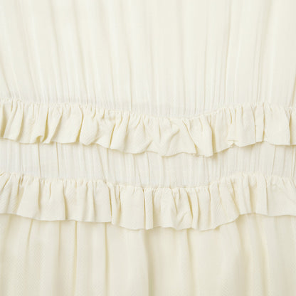 Cream Herringbone Dress