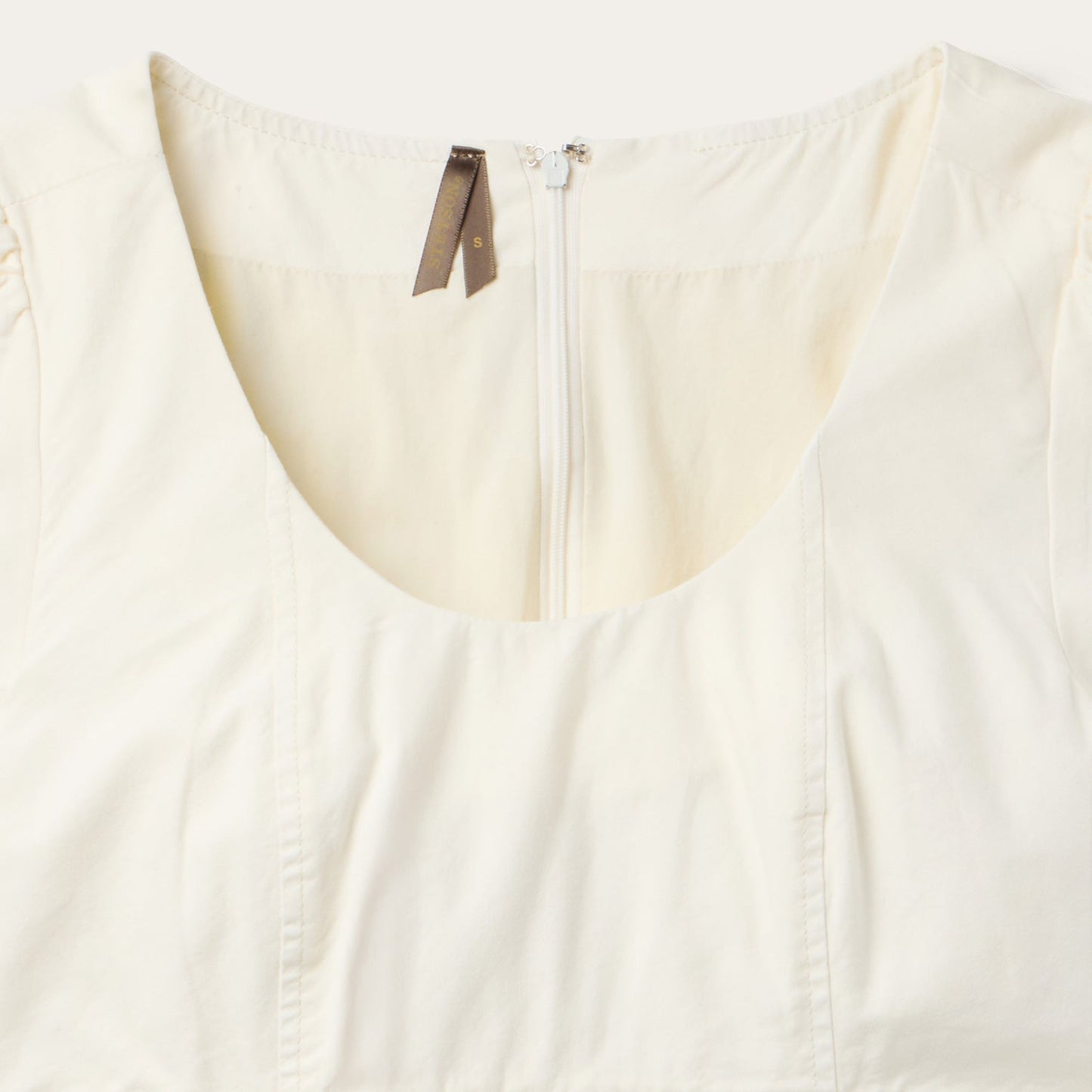 Cream Denim Tiered Dress