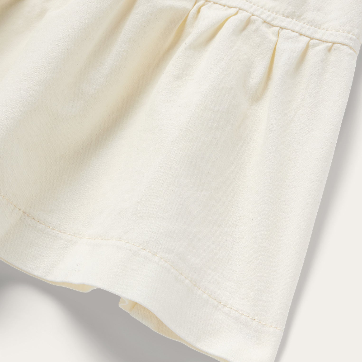Cream Denim Tiered Dress