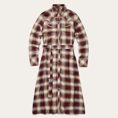 Black Cherry Plaid Shirt Dress